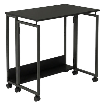 Folding Desk with Wheels, Black, 80x50 cm