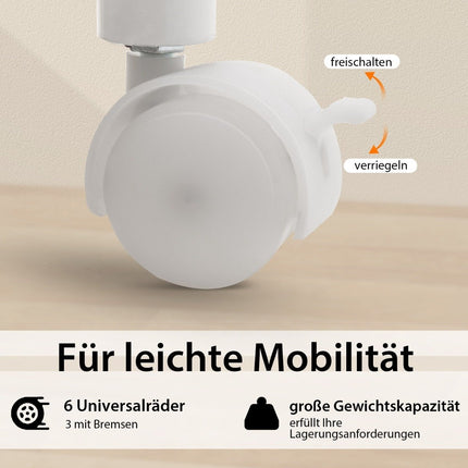 Folding Desk with Wheels Computer Desk 105 x 50 x 75 cm White