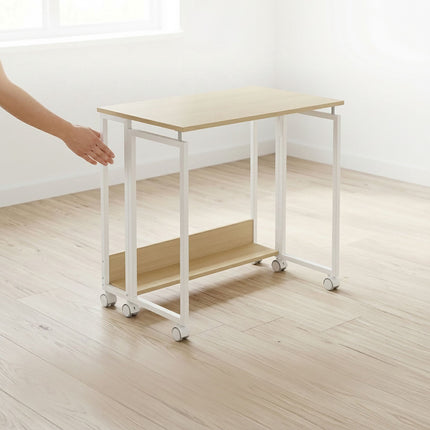Folding Desk with Wheels, Natural White, 60x50 cm