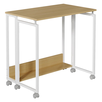 Folding Desk with Wheels, Natural White, 80x50 cm