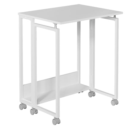 Folding Desk with Wheels, White, 60 x 50 cm