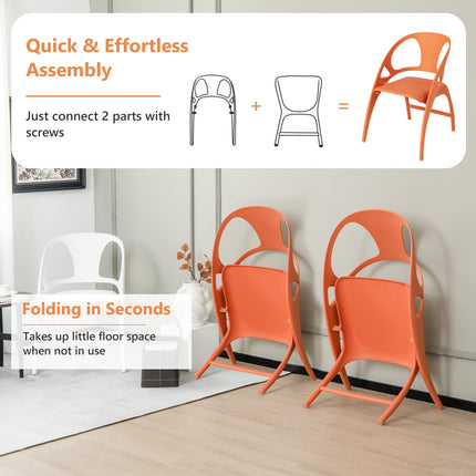 2er-Set Klappstühle für Esszimmer – Hohe Rückenlehne, Armlehnen