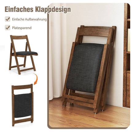 Folding Dining Chairs Set of 2, Padded, 150kg Capacity
