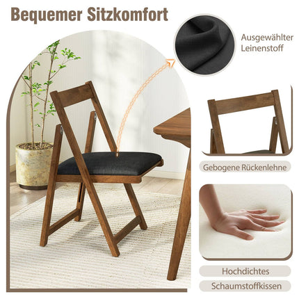 Folding Dining Chairs Set of 2, Padded, 150kg Capacity