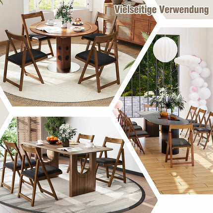 Folding Dining Chairs Set of 2, Padded, 150kg Capacity