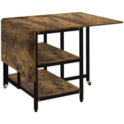 Folding Dining Table, Industrial Design, 140x80x75 cm, Brown/Black
