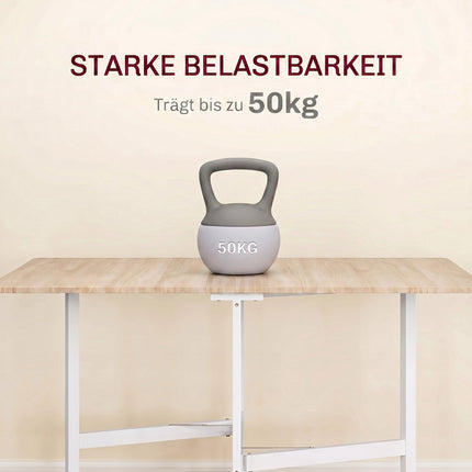 Folding Dining Table for 6, Oak, 6 Locking Casters