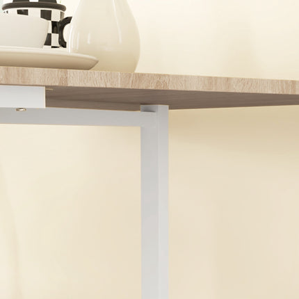 Folding Dining Table for 6, Oak, 6 Locking Casters