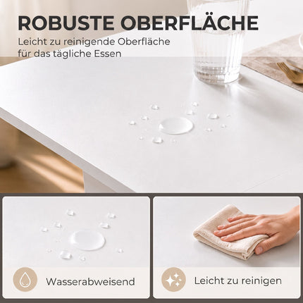 Folding Dining Table with Drawers and Cabinet, White