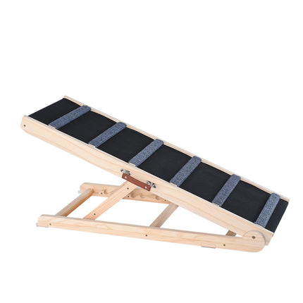 Folding Dog Ramp, Wooden, Adjustable 35–65 cm, Non-Slip