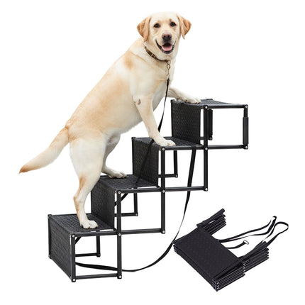 Folding Dog Stairs – 4 Steps, Supports 90 kg, Non-Slip