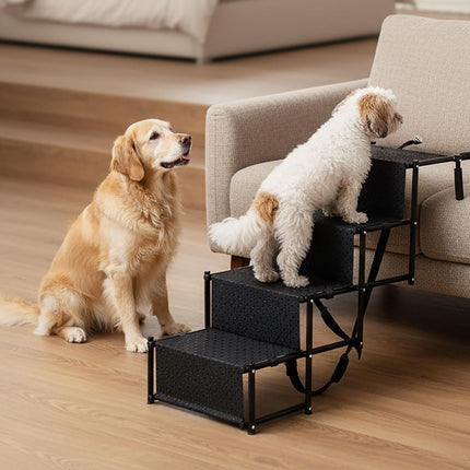 Folding Dog Stairs – 4 Steps, Supports 90 kg, Non-Slip