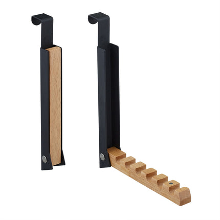 Falttür-Aufhänger 2er-Set – Metall- & Holzhaken