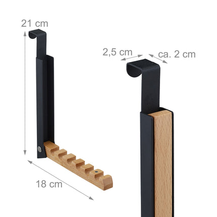 Falttür-Aufhänger 2er-Set – Metall- & Holzhaken