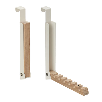 Folding Door Hanger Set of 2 – Metal & Wood, Space-Saving