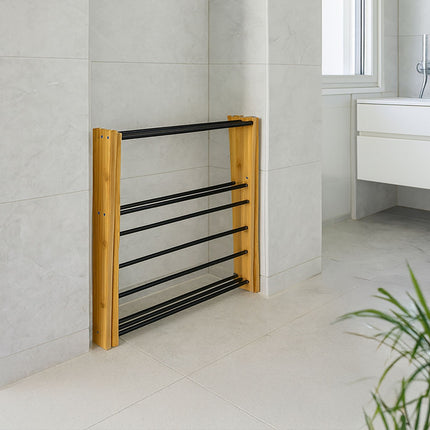 Folding Drying Rack, Bamboo & Metal, 6 Levels