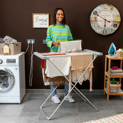 Zusammenklappbare elektrische Wäscheleine Dryak InnovaGoods 8 Stangen 120 W