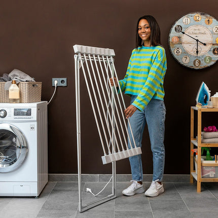 Zusammenklappbare elektrische Wäscheleine Dryak InnovaGoods 8 Stangen 120 W