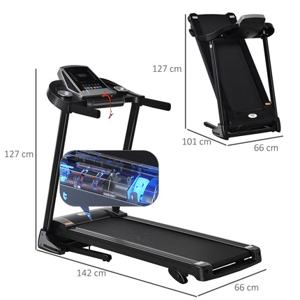 Klappbares elektrisches Laufband 500W mit LED-Display & Halterung
