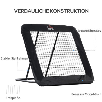 Zusammenklappbares Fußballtor und Rebound-Wand, 5-fach verstellbares Netz