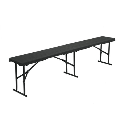 Folding Garden Bench, Dark Grey, 180 cm