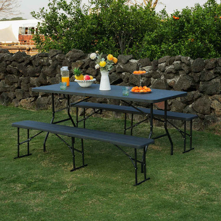 Folding Garden Bench, Dark Grey, 180 cm