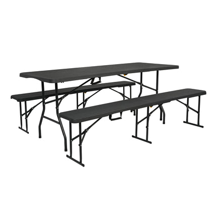 Folding Garden Bench, Dark Grey, 180 cm