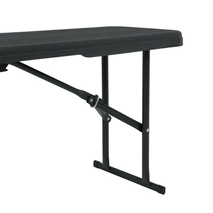 Folding Garden Bench, Dark Grey, 180 cm