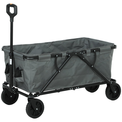 Faltbarer Gartenwagen, 160L Fassungsvermögen, 120kg Tragkraft, Dunkelgrau