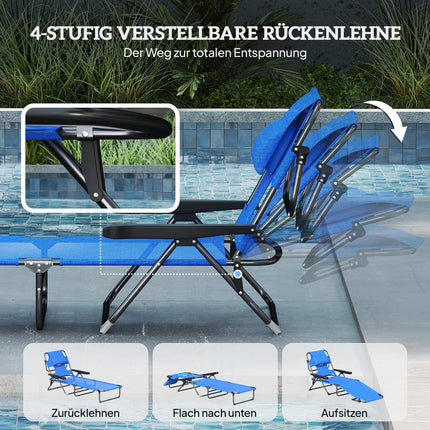 Klappbare Gartenliege, wetterfest, 194x72x31 cm