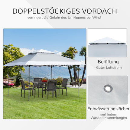 Pop-Up Gartenpavillon 3,5x3,5m, UV-Schutz, Oxford-Gewebe