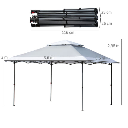Pop-Up Gartenpavillon 3,5x3,5m, UV-Schutz, Oxford-Gewebe