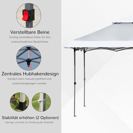Pop-Up Gartenpavillon 3,5x3,5m, UV-Schutz, Oxford-Gewebe