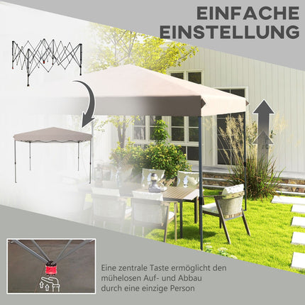 Wetterfester Faltpavillon, beige, 3,6x3,6m, höhenverstellbar