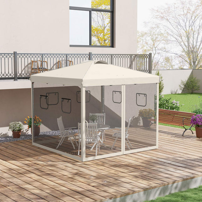 Pop-Up Pavillon 3x3M mit UV-Schutz & Netzvorhängen