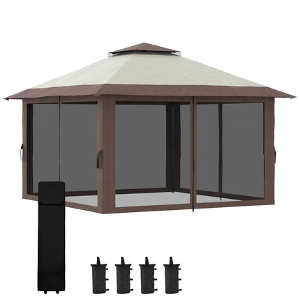 Adjustable 4x4M garden gazebo with UV protection and mesh
