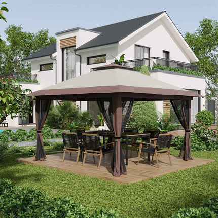 Adjustable 4x4M garden gazebo with UV protection and mesh