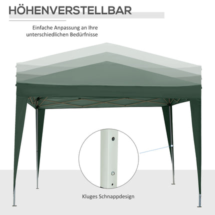 Foldable green gazebo 3x3m with 4 walls & UV protection