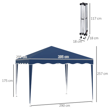 Faltpavillon 3x3m, höhenverstellbar, UV-Schutz
