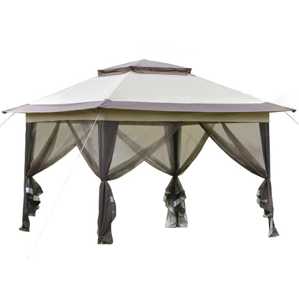 Faltbarer brauner Pavillon mit UV-Schutz, Stahlrahmen