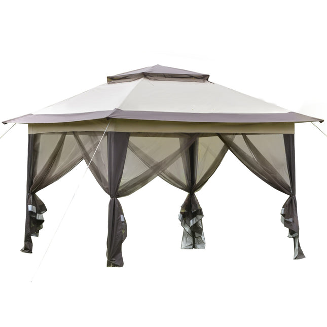 Faltbarer brauner Pavillon mit UV-Schutz, Stahlrahmen