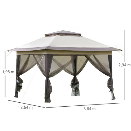 Faltbarer brauner Pavillon mit UV-Schutz, Stahlrahmen