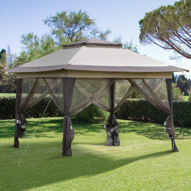 Faltbarer brauner Pavillon mit UV-Schutz, Stahlrahmen