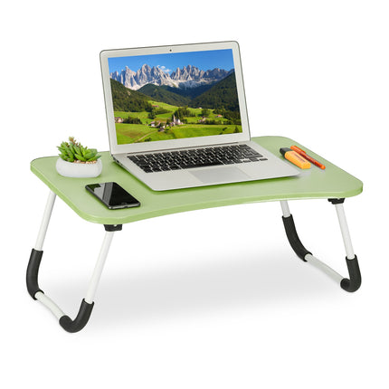 Faltbarer grüner Laptop-Tisch – Laptop-Betttablett mit Aufbewahrungsfach