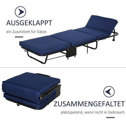 Klappbares Gästebett - Verstellbar - Stahlrahmen - Blau