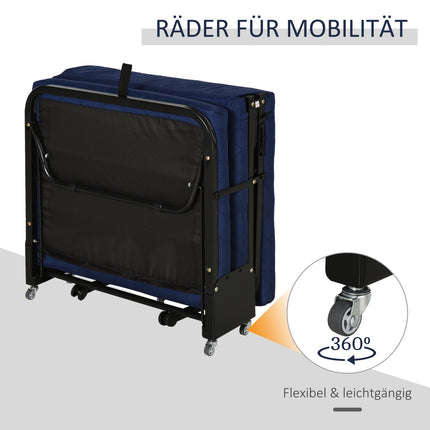 Klappbares Gästebett - Verstellbar - Stahlrahmen - Blau