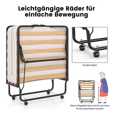 Folding Guest Bed 80x200 cm with Memory Foam Mattress