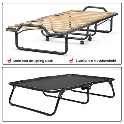 Folding Guest Bed 80x200 cm with Memory Foam Mattress