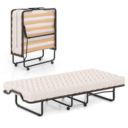 Klappbares Gästebett mit Rollen, Memory Foam, 120 kg