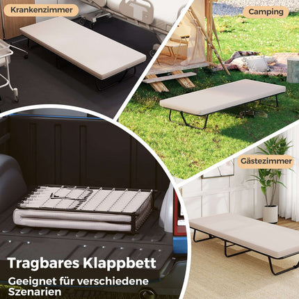 Klappbares Gästebett mit Memory Foam Matratze, 190x80 cm